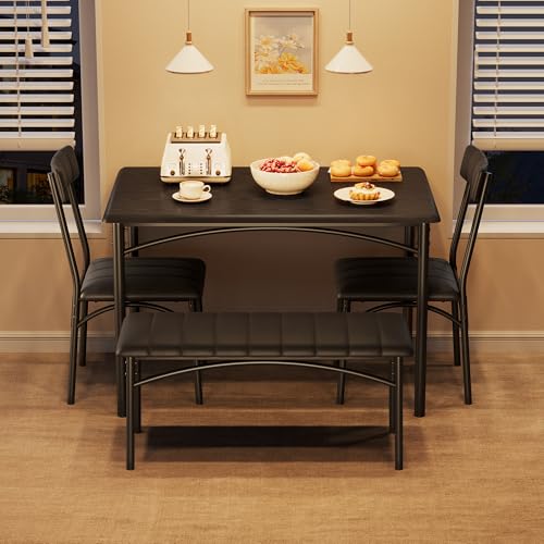 Mesa de comedor para espacio pequeño con asientos ocultables de cuatro plazas 8