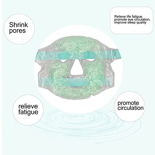 Improve Skin Hot Hot Cold Facial Eye Pack Healthy Reusable Relieve Fatigue Gel Beads Cooling Face for Face Head Neck Shoulders, Cold Facial Ready to Use Strips (Green) - Image 6