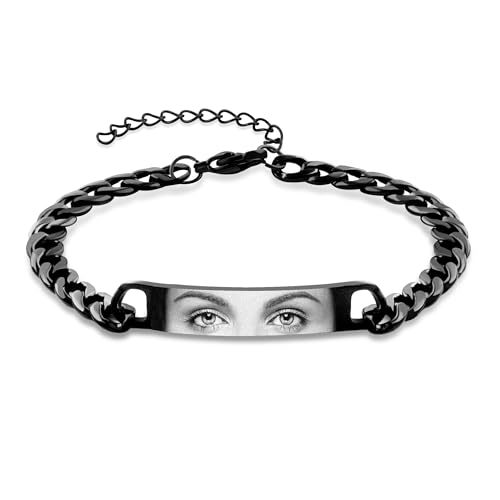 Easycosy Custom Bracelet for Men - Unique Personalized Couple Matching Bracelets Engraved Lover's Eye Gifts for Valentine's, Anniversary, Birthday