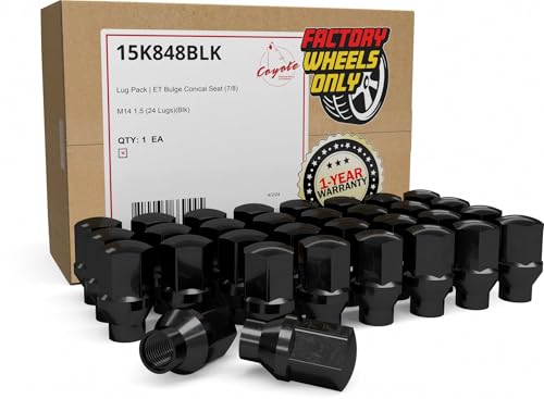 Image of Wheel Accessories Parts 32 Pcs M14x1.5 14x1.5 Thread ET OEM Style Lug Nuts 1.77 inch Long Black 7 /8 inch 22mm Hex Fits Chevy GMC 2500 3500 | Ram 2500 3500 (for use with Wheel Spacers)