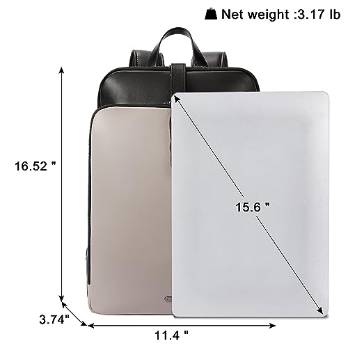 Image of CLUCI Leather Backpack for Women, 15.6 inch Laptop Bag, Large Genuine Work Backpack Travel Back