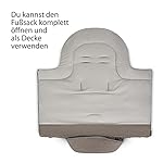 ABC Design Winterfußsack - gepolsterter Fußsack für kühlere Temperaturen - variable Anpassung an den Gurt des Kinderwagens (nature)