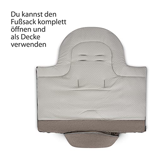 ABC Design Winterfußsack - gepolsterter Fußsack für kühlere Temperaturen - variable Anpassung an den Gurt des Kinderwagens (nature)