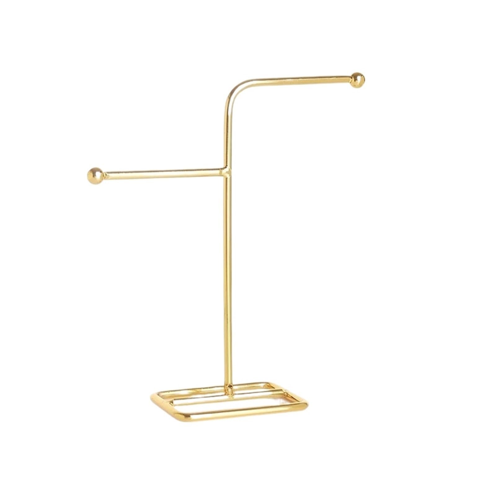 WANGHAI-666 Jewelry Rack Gold Electroplated Iron Dual Bar Jewelry Stand Bracelet Ring Display Holder