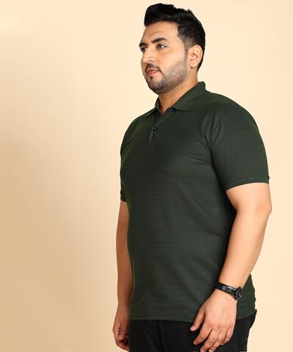 Image of INKKR Plus Size Solid Men's Polo Neck T-Shirt