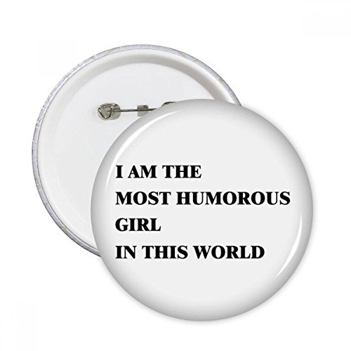 Pins badge bouton Je suis le Round Fille pour personnaliser un vêtement uni facilement