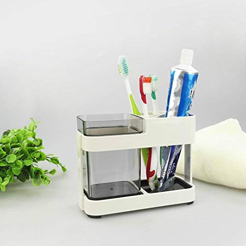 Image of STEFFAN Toothbrush Holder for Bathroom (1 Cup) - Durable Wall Mounted Multipurpose Brush & Toothpaste Holder | Space Saving Bathroom Organizer for Home Use