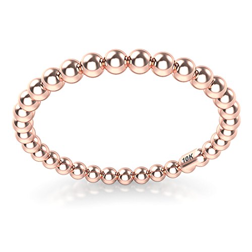 10K White/Yellow/Rose Gold 2MM Eternity Bead Wedding Band Ring2