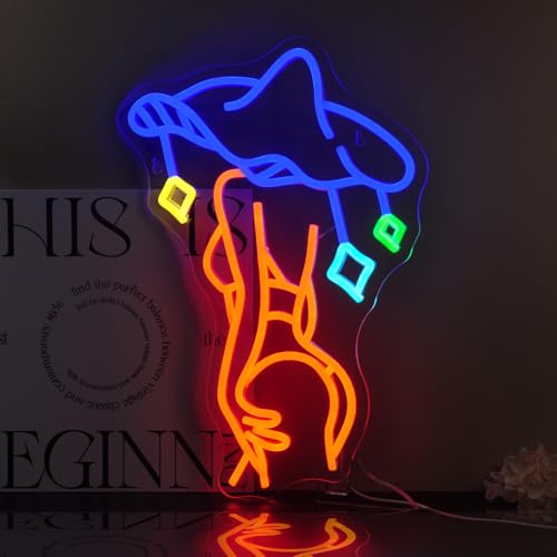 Image of Lady Neon Sign Led Sign Neon Signs for Wall Decor Neon Lights | Lady Mushroom Led Light Up Sign, Orange Room Decor, Girls Gift, Party, Wall Decor, 5V USB Powered