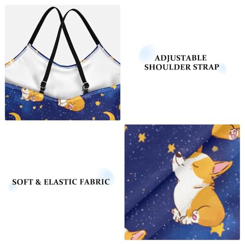 Dog Moon Pattern Girls One Piece Swimsuits Summer Quick Dry Beach Bathing Suit4