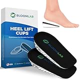 Orthopedic Heel Lift Inserts - 2 Pack, Plantar Fasciitis Relief, Height Increase Insole for Leg Length Discrepancies, Heel Spurs, Cups/Pads for Women/Men, Size L 0,6', Package May Vary