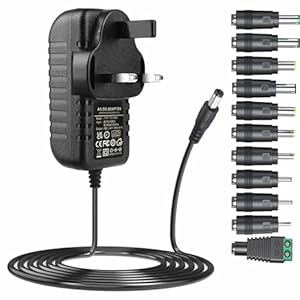 24V 2A AC adapter power supply DC24v with 11 changeable DC plug tips AC to DC 24Volts 2A 1.5mA 1A 500mA power cord charger replacement DC24V converter inverter transformer