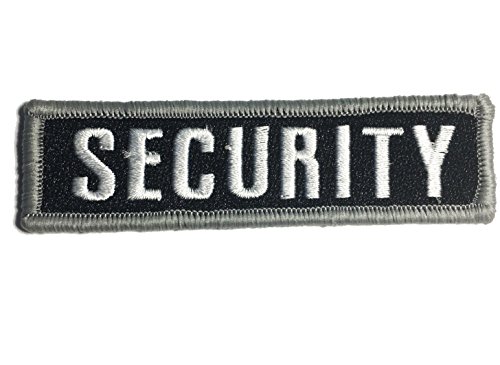 Security Patch 4x1" Black and Silver Name Tape (Hook/Loop) Back