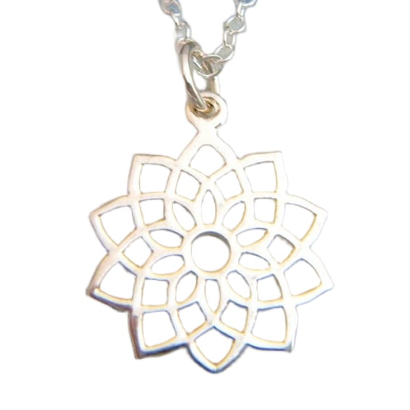 Collar de chakra corona de plata 925 con dije de yoga pequeño y cadena de 45cm