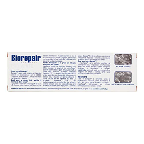 Biorepair: "Pro White" Whitening Toothpaste With Microrepair - 2.5 Fluid Ounce (75Ml) Tube [ Italian Import ] #TOP4