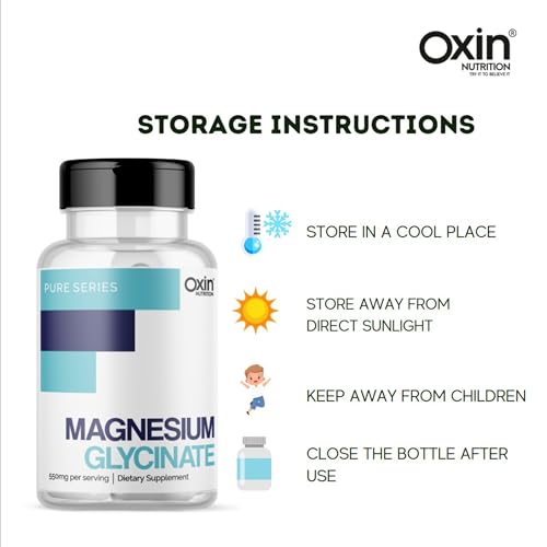 Image of Oxin Nutrition Magnesium Glycinate High Absorption - 60 Vegetable Capsules
