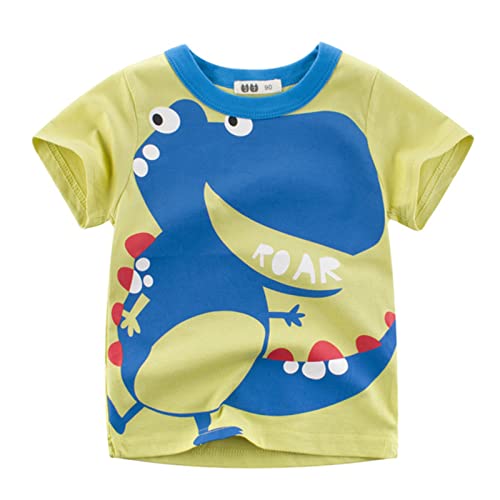 Camisetas infantis de manga curta com gola redonda para bebês meninos e meninas camisetas para crian