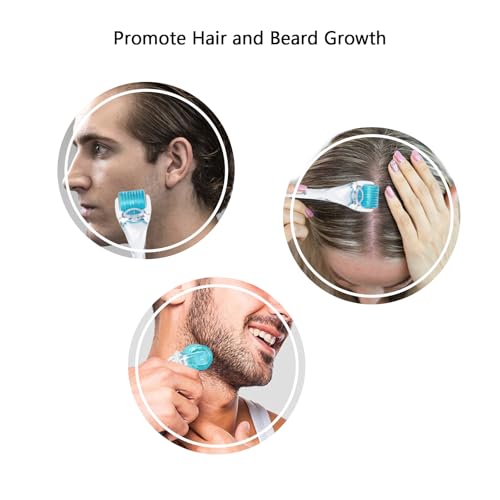 INCELLICE Derma Roller 1mm, 200 Real Individual Needles, Microneedling Roller for Hair Beard Growth, Titanium Micro Needling Roller for Face Body Scalp Men and Women - Image 4