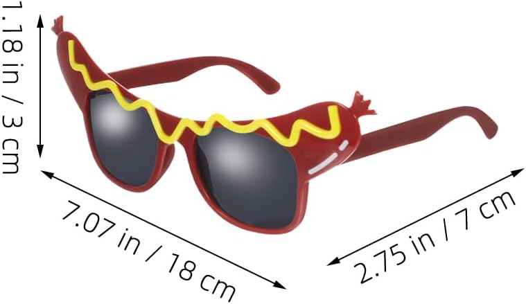 Garneck 2pcs Funny Hot Dog Sunglasses for Adult: Novelty Party Glasses Crazy Costume Accessories Eyewear for Halloween Carnival Masquerade