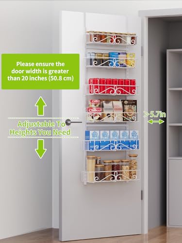 NQW 6-Tier Over Door Pantry Rack, Heavy Duty Storage Shelf for Laundry — view 3