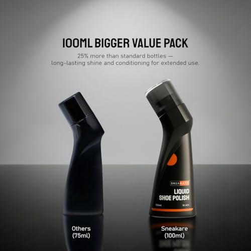 Image of SNEAKARE Liquid Shoe Polish, 100 ml - Water-Based Formula with Spill-Proof Applicator
