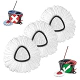 Mop Replace Head, 3 Pack Spin Mop Replacement Head Easywring 1-Tank System, Easy Cleaning, Microfiber, Machine Washable