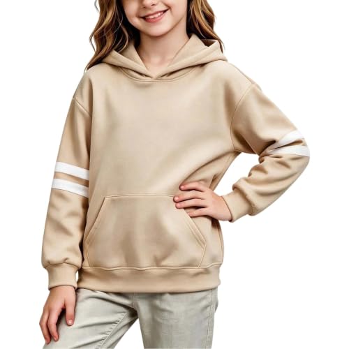 Ayolanni girls clothing Hoodies for Teen Girls Cute Trendy Hooded Sweatshirt Youth Kids Clothes Beige - image 1