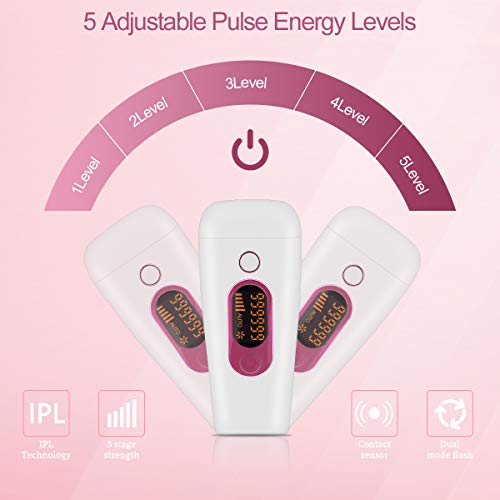 Hair Removal for Women and Man GREPRO Hair Removal Upgraded 999,999 Permanent Painless Flashes Hair Remover Device for Facial and Wholebody Home Use