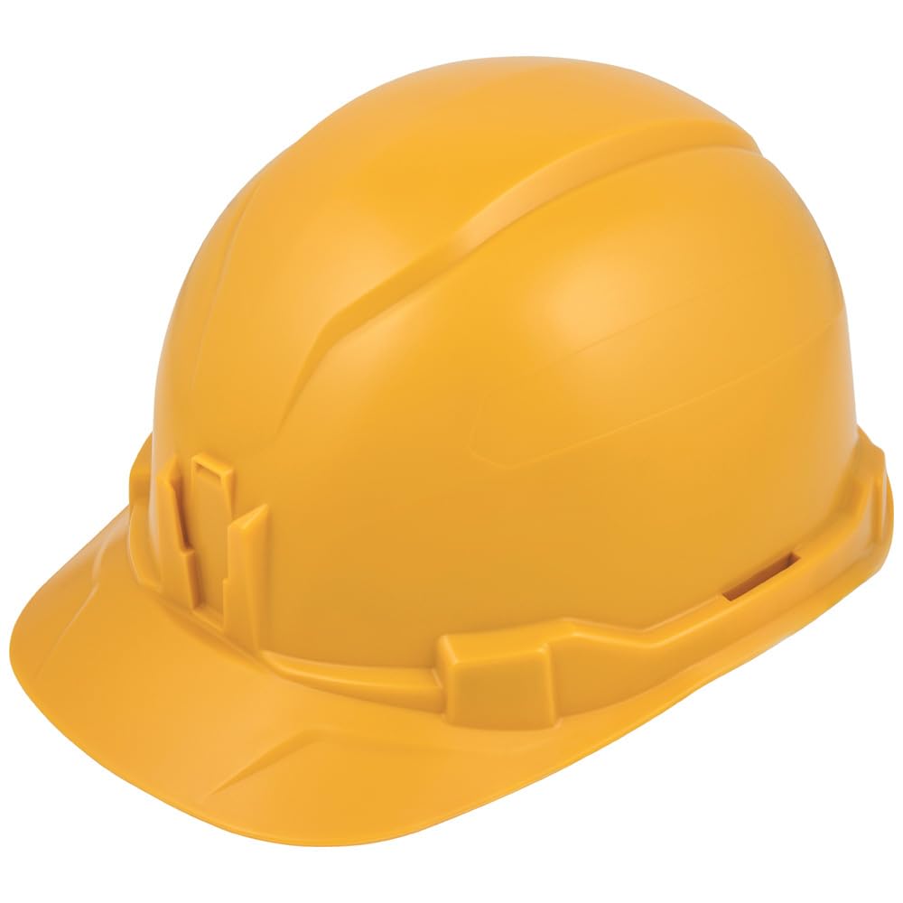 Klein Tools Casque de sécurité 60535, style casquette non ventilée, bandeau rembourré anti-odeurs anti-odeurs, testé jusqu'à 20 kV, jaune