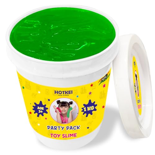 HOTKEI (1 Kg Slime) Green Fruit Scented Big Slimy Slime Gel Jelly Putty Toy Slime Bucket kit Set Toys for Girls Boys Kids Slime