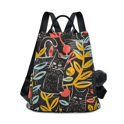 KLL Peek-a-boo Fashion backpacks for girls casual large backpack for women for Travel, Work, Everyday with Pom-pom keychain