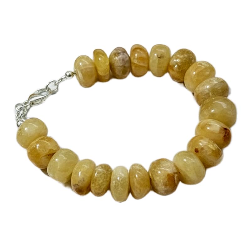 Bracelet rutile doré naturel anti-ternissement, perles rondelles lisses confortables