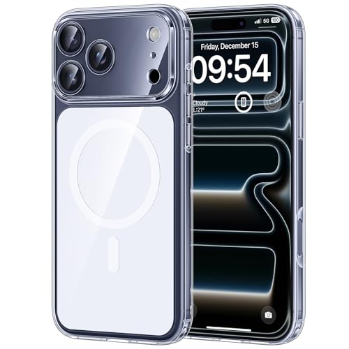 TAURI für iPhone 17 Pro Hülle 6,3 mit Einfarbigem Innenlayer, Kompatibel mit MagSafe, Vollständiger Kameraschutz, Stoßfest Militärstandard Magnetisch Durchsichtig Handyhülle - weiß