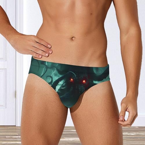 Cthulhus in Ocean Men's Swimsuit Brief Quick Dry Bikini Swimwear Bathing Suit Beach Swimming Trunks3