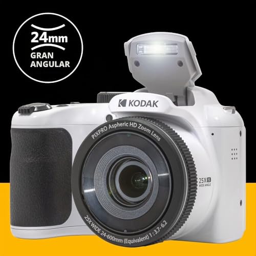 Miniatura 6 de Kodak Pixpro Astro Zoom Az255-Wh Cámara Digital De 16 Mp Con Zoom Óptico De 25 X 24 Mm Gran Angular De 1080p Video Full Hd Y Lcd De 3 Pulgadas Blanco