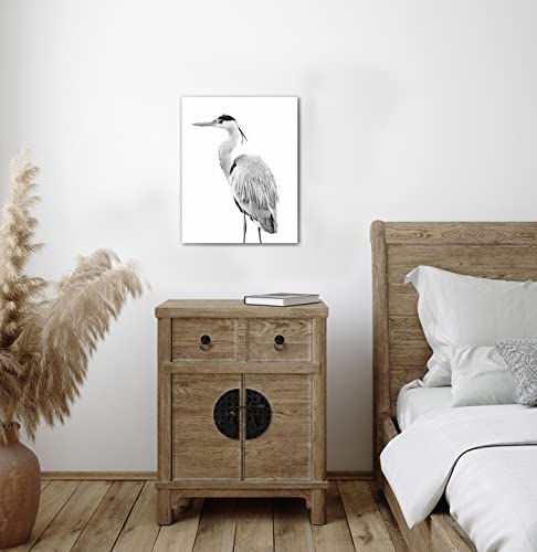 Siozoxis Heron Bathroom Wall Art Black And White Animal Kitchen Canvas Wall Decor Rustic Farmhouse Bedroom Pictures Prints Wall Decorations Vintage Funny Office Framed Artwork 12 X 16 Inches #TOP2