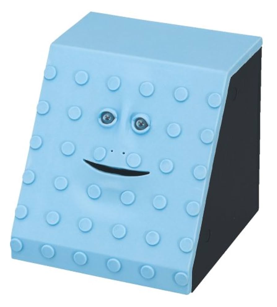 ❤️新品2点❤️口が動く貯金箱★フェイスバンク★凸凹ドット柄★人気のブルー ❤️新品2点❤️口が動く貯金箱☆フェイスバンク☆凸凹ドット柄