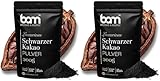 BAM Schwarzes Kakaopulver – 100% Kakao, Ungesüßt & Vegan | Intensiv Schwarze Farbe zum Backen von Keksen, Kuchen, Desserts & Glasuren - 200g (Packung mit 2)