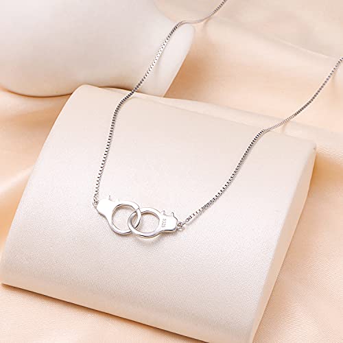 Yearace Choker Necklaces for Women S925 Sterling Silver Sideways Cross/Butterfly/Handcuffs/Infinity Interlocking/Chakra Choker Necklace Dainty Sideways Cross Necklace Jewelry Gift4