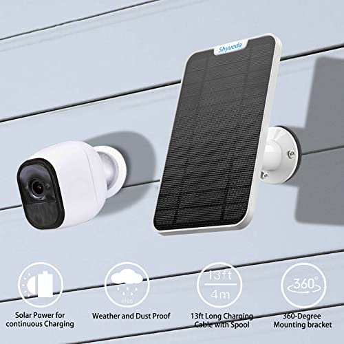 4W Solar Panel Charging Compatible With Arlo Pro 2 Only, With 13.1Ft Waterproof Charging Cable, Ip65 Weatherproof,Includes Secure Wall Mount（2-Pack)(Not Compatible With Arlo Pro) #TOP5