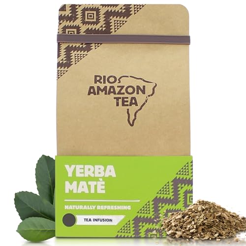 Rio Amazon Yerba Mate Teabags Traditional South American Mate Tea Energy & Weight Support Slim Mate Tea Vegan Medium Caffeine 40 Teabags Green & Smoky Flavor Yerba Mate Tea Bags