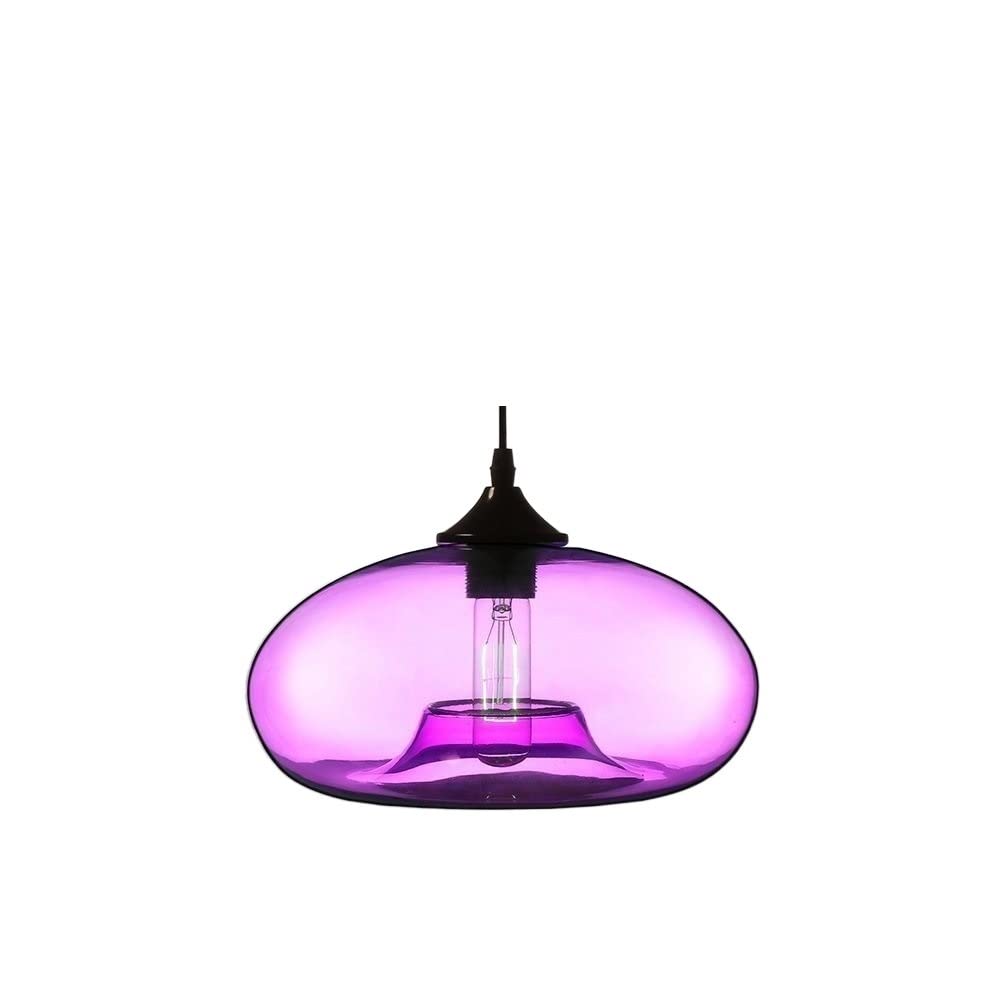 Suspension E27 Edison rétro luminaire plafonnier industriel verre ovale rouge salle à manger