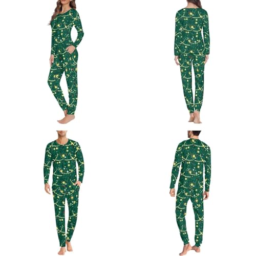 Family Matching Holiday Pajamas Christmas Long Sleeve Shirts & Pj Pants Vacation PJs Sets 2 Piece2