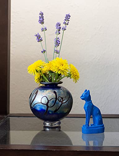 Estatua Mini Bastet Diosa Egipcia Azul 3 pulgadas miniatura 5