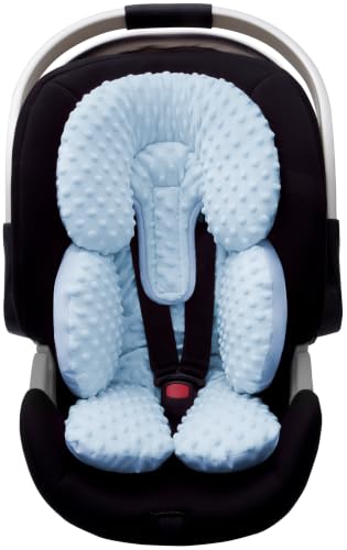 Image of Pro Goleem Infant Car Seat Insert, Baby Head Neck Body Support, Soft Minky Newborn Car Seat Insert, 2-in-1 Reversible, Boys and Girls, Blue