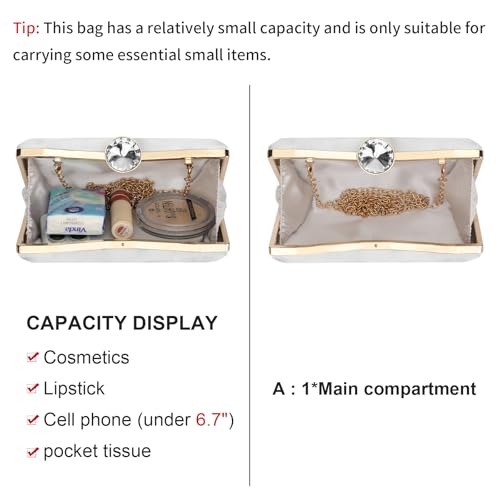 Image of RNIEGA Clutch Purses for Women, Evening Bag with Detachable Chain Ladies Sparkling Party Handbag Wedding Bags