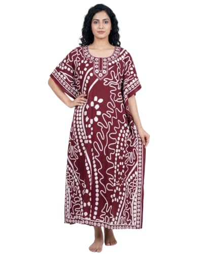 Image of Oussum Plus Size Kaftan Dresses for Women, Polyester Summer Caftan Cover Up Maxi Beach Dress, 1X-3X