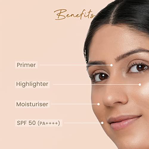 Earth Rhythm Glow Set Go Multipurpose Strobe Cream Spf 50 PA++++ | Primer, Highlighter, Moisturizer | Cocoa Butter, Vitamin E - Golden Glow - 40ml - Image 2