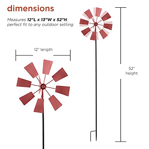 52 Inch Metal Windmill Stake - Red - Image 2