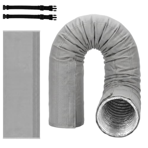 Image of Portable AC Hose Insulation Sleeve,60 inch Long Cover with Aluminum Foil for 5 inch-5.9 inch Exhaust Hose(Grey /1pcs)